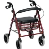 4 Wheel Rollator with Basket and Footrest - Large Wheels