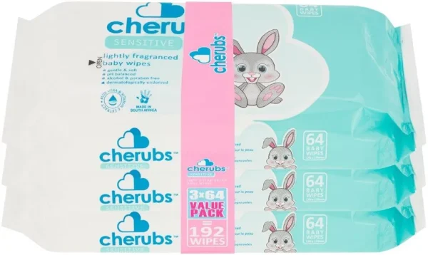 Cherubs Sensitive Fragrance Free Wipes 3 Pack - 192 Wipes